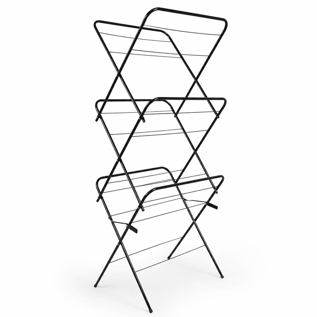 3-tier foldable clothes drying rack for indoor and outdoor laundry
