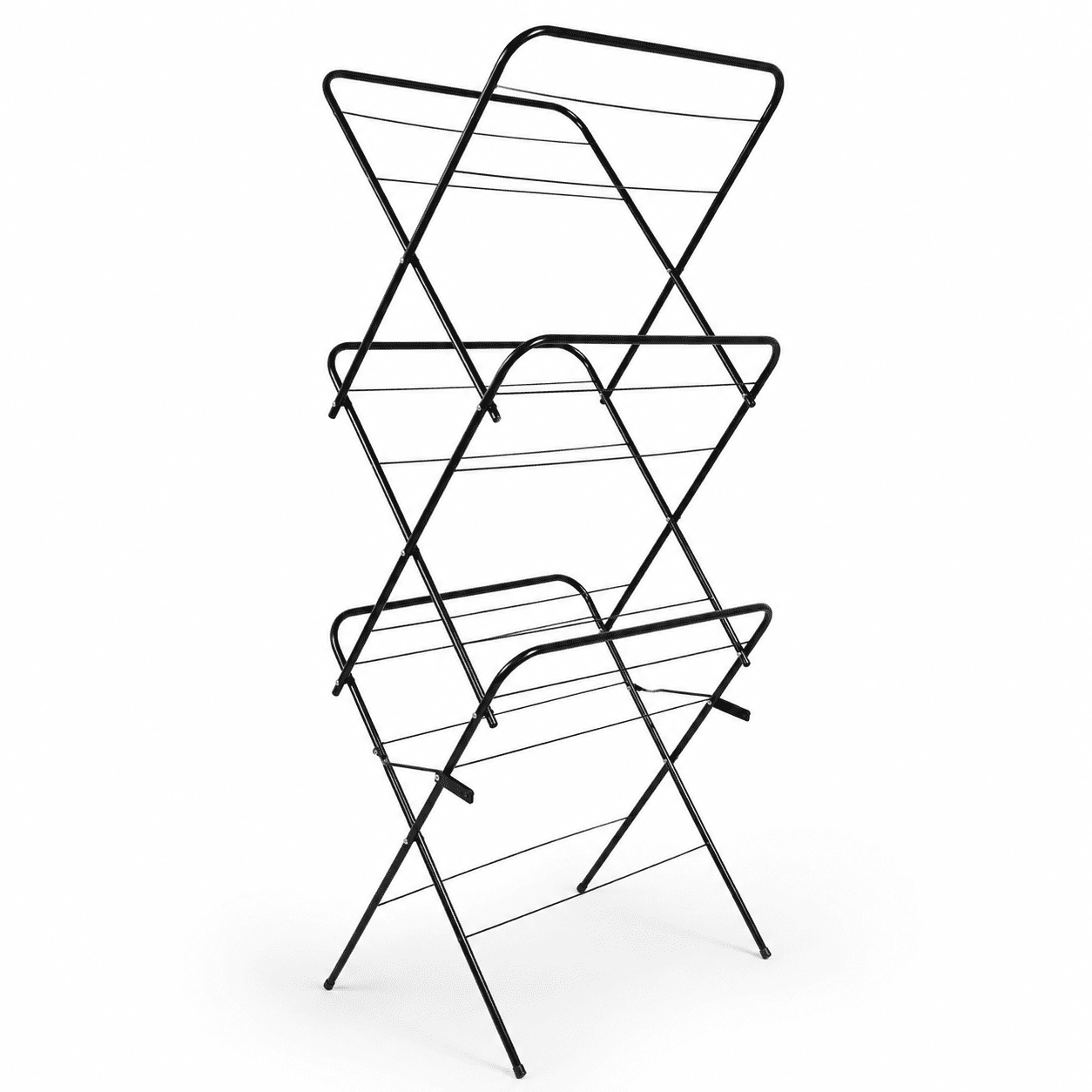 3-tier foldable clothes drying rack for indoor and outdoor laundry