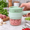 Electric onion and garlic chopper with compact handheld design