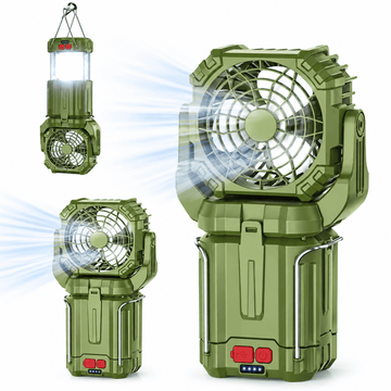 3 in 1 Solar Camping Lantern with Fan & LED Torch | Rechargeable Emergency Light