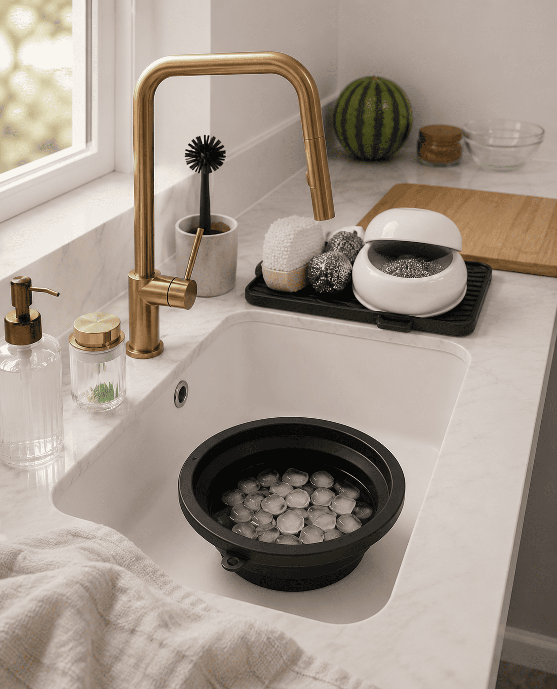 Silicone face wash bowl for ice facial routine