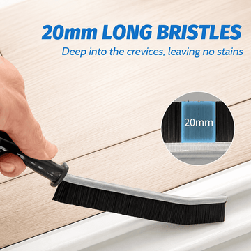 2 Pcs Gap Cleaning Brush Set Long 20mm Bristles | Deep Cleaning Brush for Kitchen Bathroom & Home