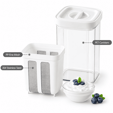 Yogurt strainer and Greek yogurt maker for homemade thick yogurt