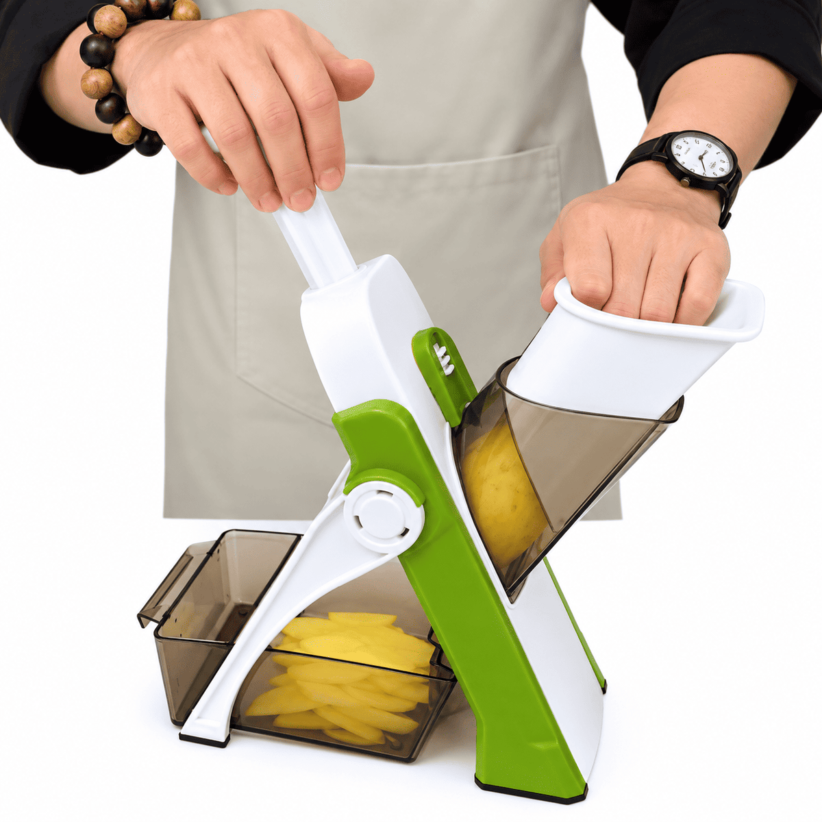 Mandoline vegetable slicer with manual cutting design