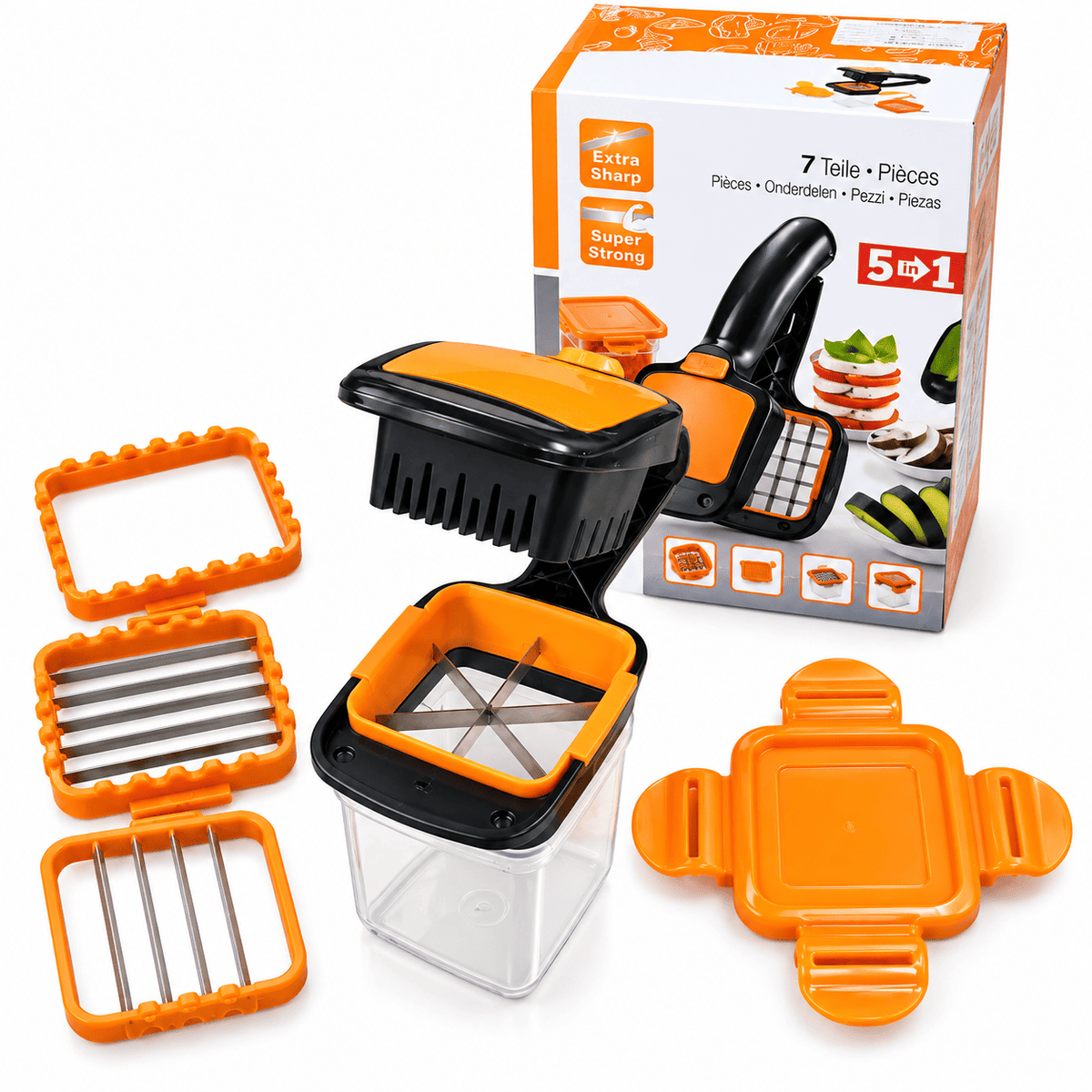 Manual vegetable chopper and slicer kitchen tool for everyday meal prep