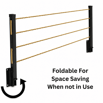 Foldable wall mounted cloth drying stand with free rope