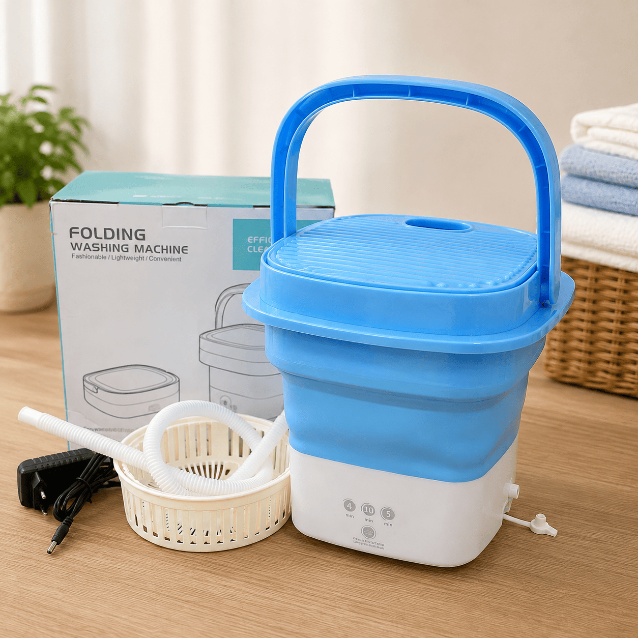 Portable 5L washing machine with spin dehydration basket