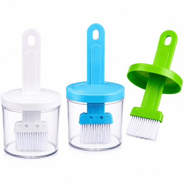Silicone Oil Brush with Oil Dispenser for Cooking, Baking and BBQ