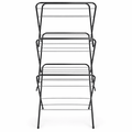 foldable 3-tier cloth drying stand with multiple hanging levels
