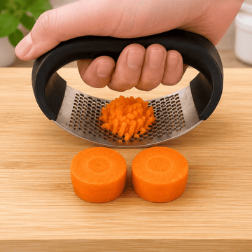 Stainless steel garlic press crusher for easy garlic and ginger crushing