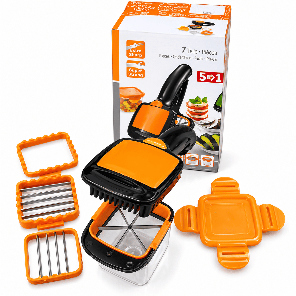 5-in-1 vegetable slicer and grater for fruits and vegetables