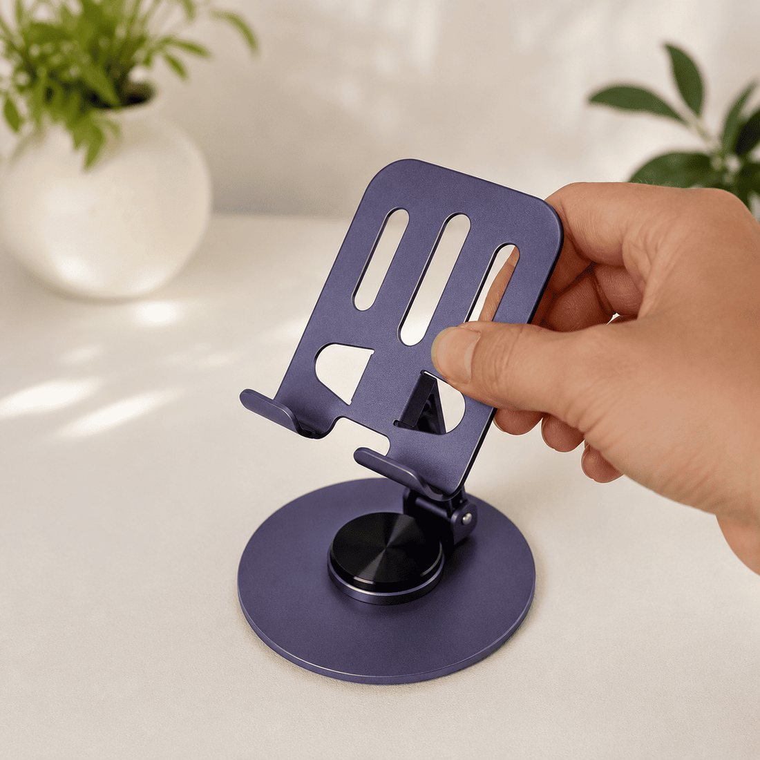 Universal adjustable alloy mobile and tablet desktop stand