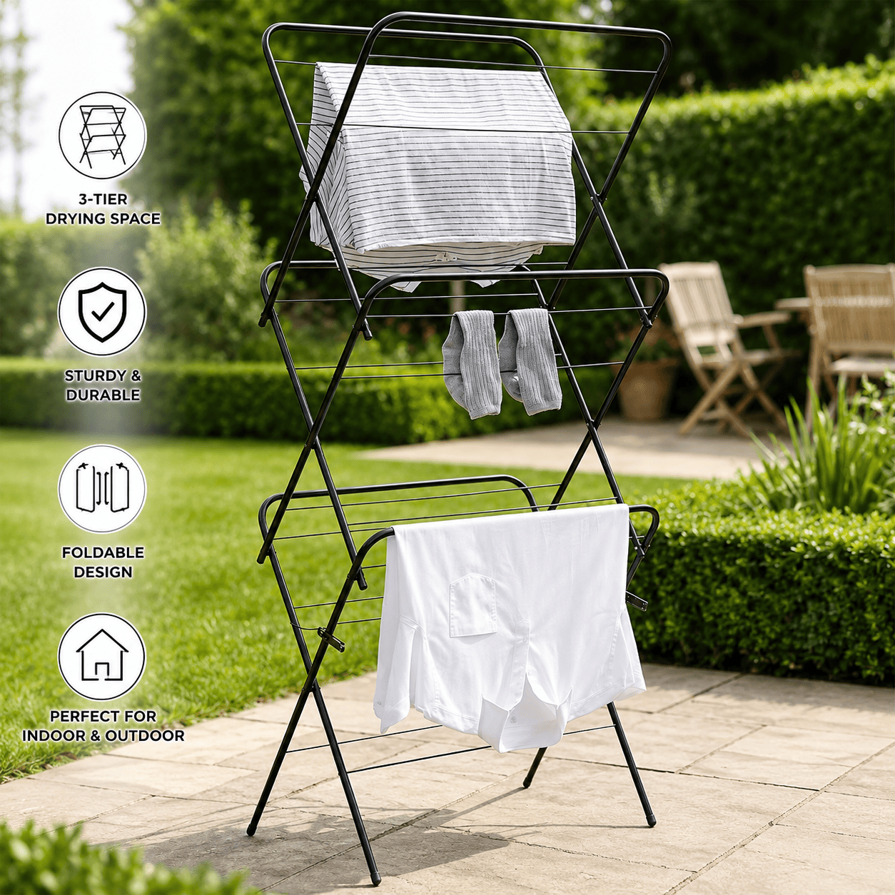 foldable clothes airer stand for home laundry