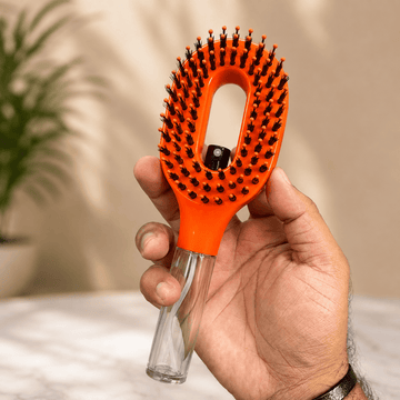 Hair Spray Comb with Built-In Liquid Reservoir Detangling & Styling Brush