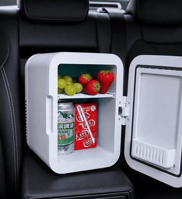 4L portable beauty mini fridge with LED vanity mirror for skincare and makeup