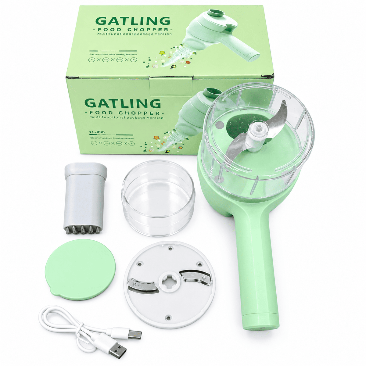 Mini USB rechargeable vegetable chopper with transparent food container