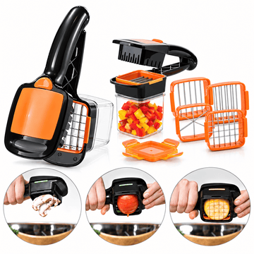 5-in-1 vegetable chopper slicer and grater for kitchen food preparation