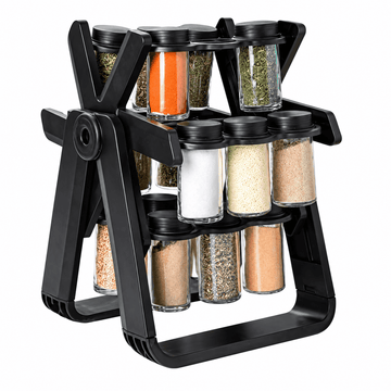 18 Jar Rotating Spice Rack 360 Kitchen Spice Organizer | Masala Jar Storage Stand
