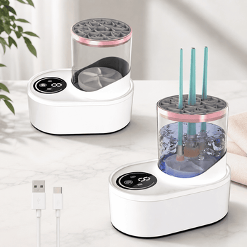 3-in-1 automatic electric makeup brush cleaner machine with drying stand